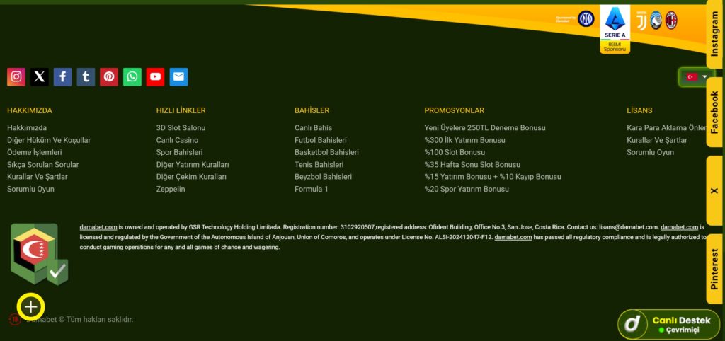 damabet iletişim seçenekleri